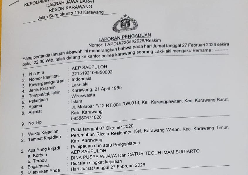 Terkait Dugaan Penipuan Perumahan  Syariah Camat Pangkalan dan Istri Dilaporkan ke Polisi,