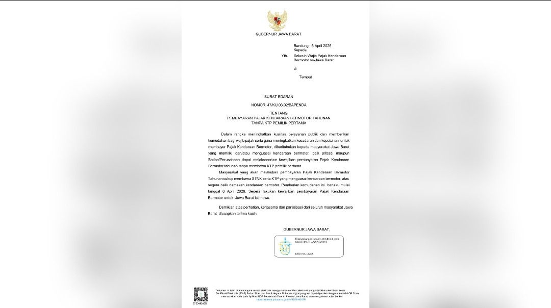 Kemudahan Bayar Pajak Kendaraan, Pemprov Jabar Hapus Syarat KTP Pemilik Pertama